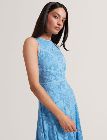 Ted Baker Leesaa Floral Texture Sleeveless Aline Midi Dress Women's