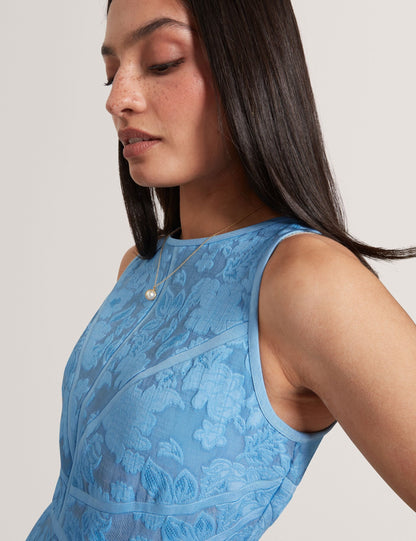 Ted Baker Leesaa Floral Texture Sleeveless Aline Midi Dress Women's