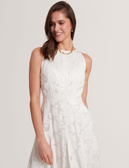 Ted Baker Leesaa Floral Texture Sleeveless Aline Midi Dress Women's