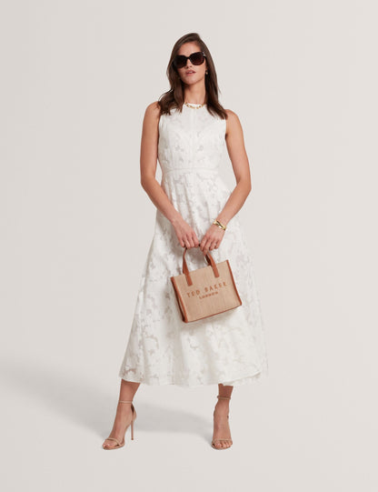 Ted Baker Leesaa Floral Texture Sleeveless Aline Midi Dress Women's