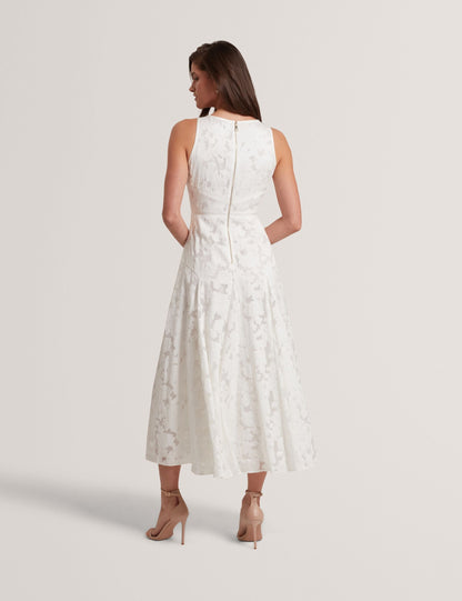 Ted Baker Leesaa Floral Texture Sleeveless Aline Midi Dress Women's