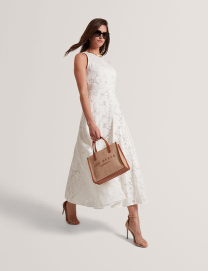 Ted Baker Leesaa Floral Texture Sleeveless Aline Midi Dress Women's