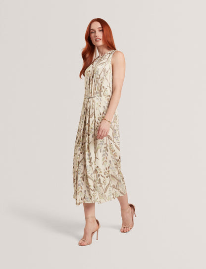 Ted Baker Pahloma Leaf Jacquard Bar Detail Midi Dress Women's