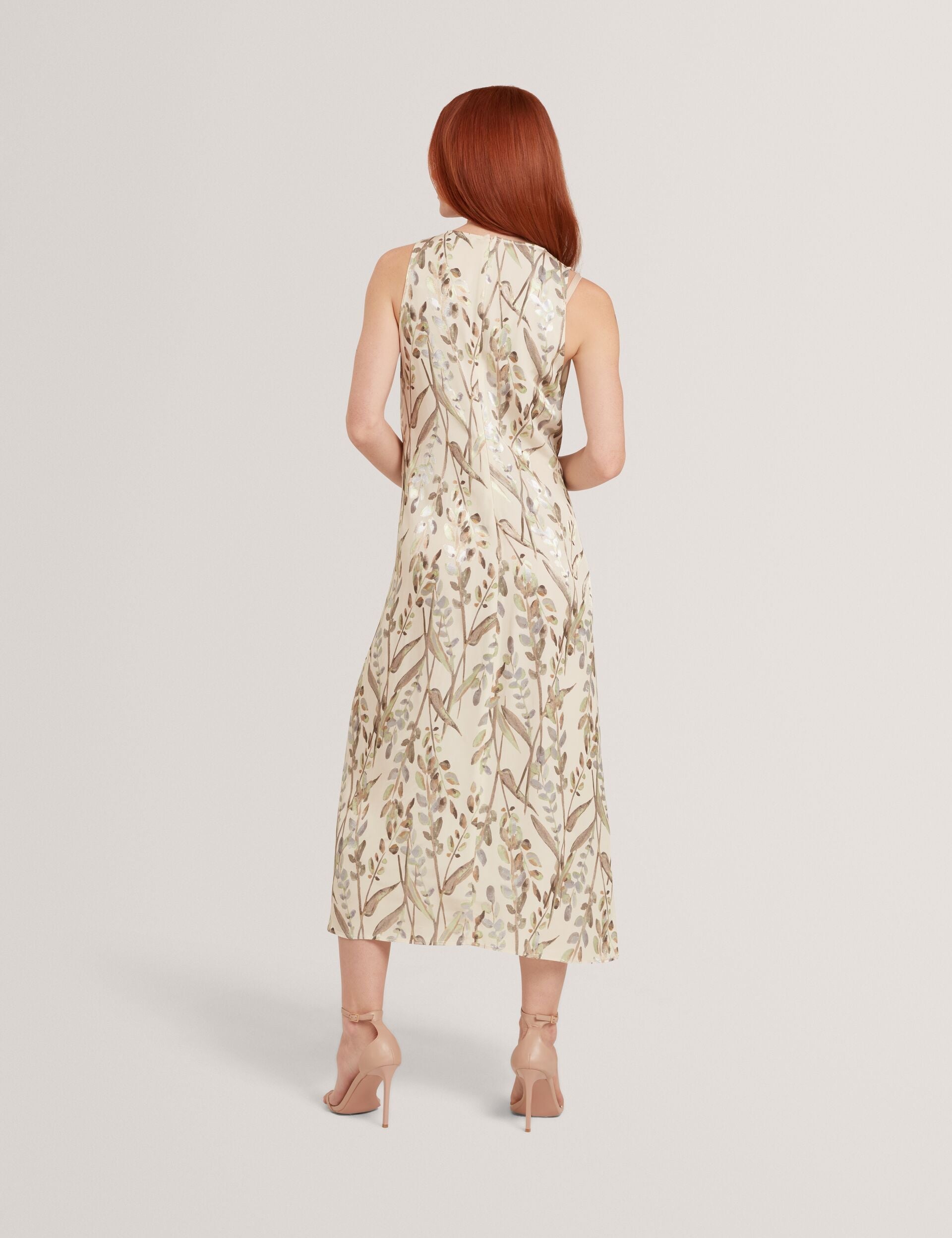 Ted Baker Pahloma Leaf Jacquard Bar Detail Midi Dress Women's