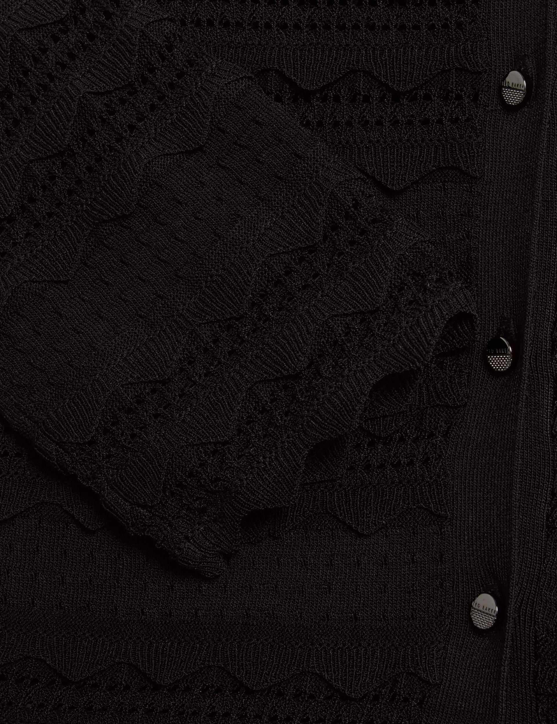 Ted Baker Avria Frilled Hem Knitted Crew Neck Cardigan Women's