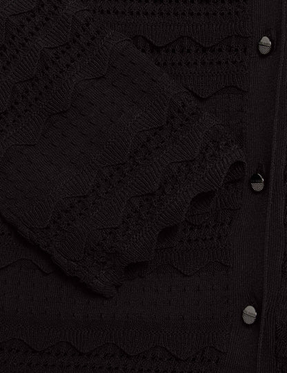 Ted Baker Avria Frilled Hem Knitted Crew Neck Cardigan Women's