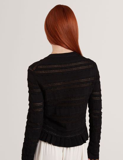 Ted Baker Avria Frilled Hem Knitted Crew Neck Cardigan Women's