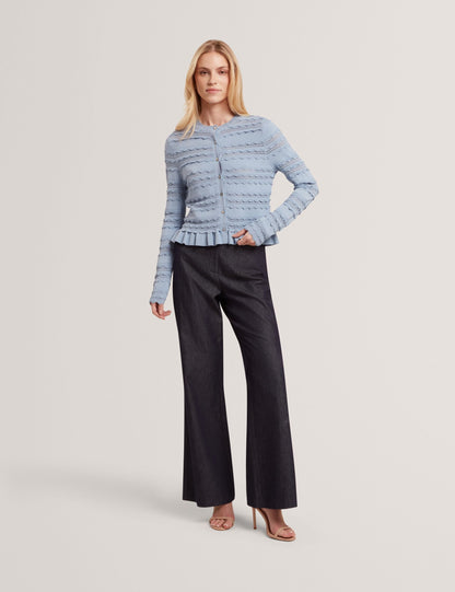 Ted Baker Avria Frilled Hem Knitted Crew Neck Cardigan Women's