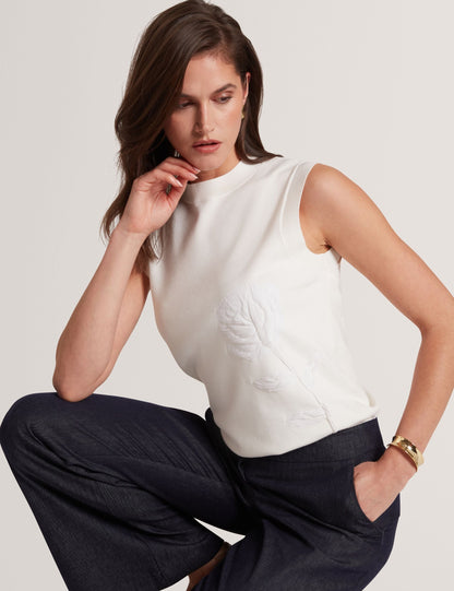 Ted Baker Nyeli Applique Rose Knitted Tank Top Women's