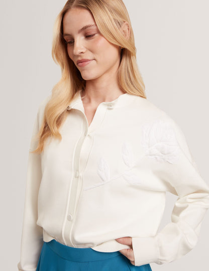 Ted Baker Neslie Applique Rose Crew Neck Cardigan Women's