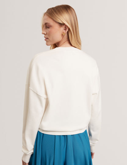 Ted Baker Neslie Applique Rose Crew Neck Cardigan Women's