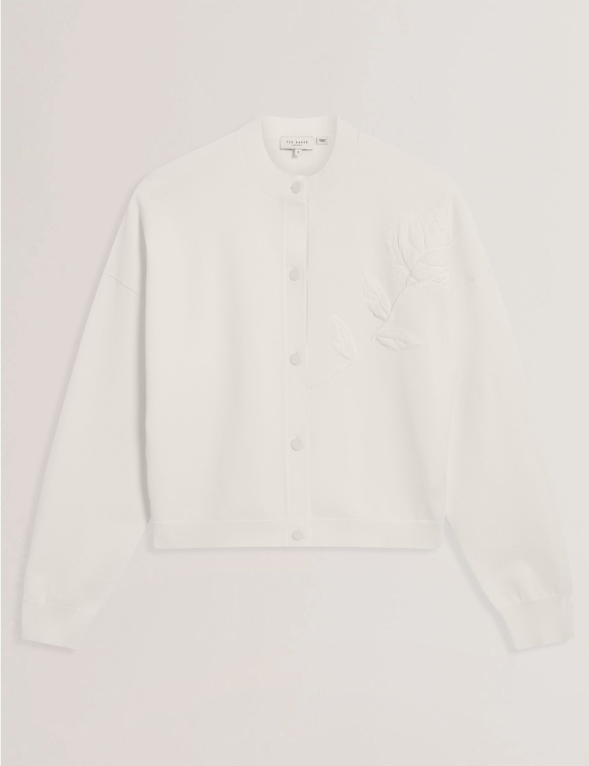 Ted Baker Neslie Applique Rose Crew Neck Cardigan Women's