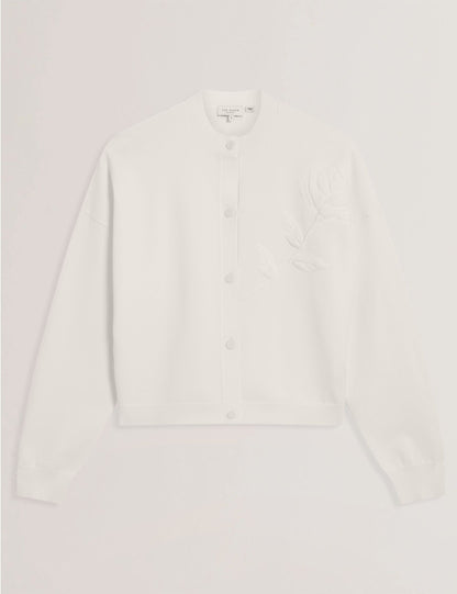 Ted Baker Neslie Applique Rose Crew Neck Cardigan Women's