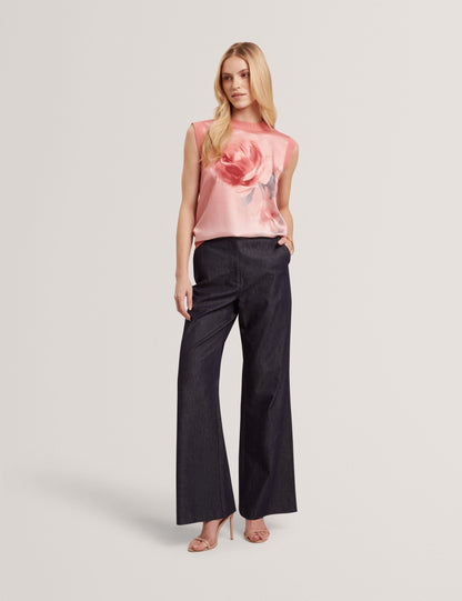 Ted Baker Lysia Rose Print Panel Knitted Tank Top Women's