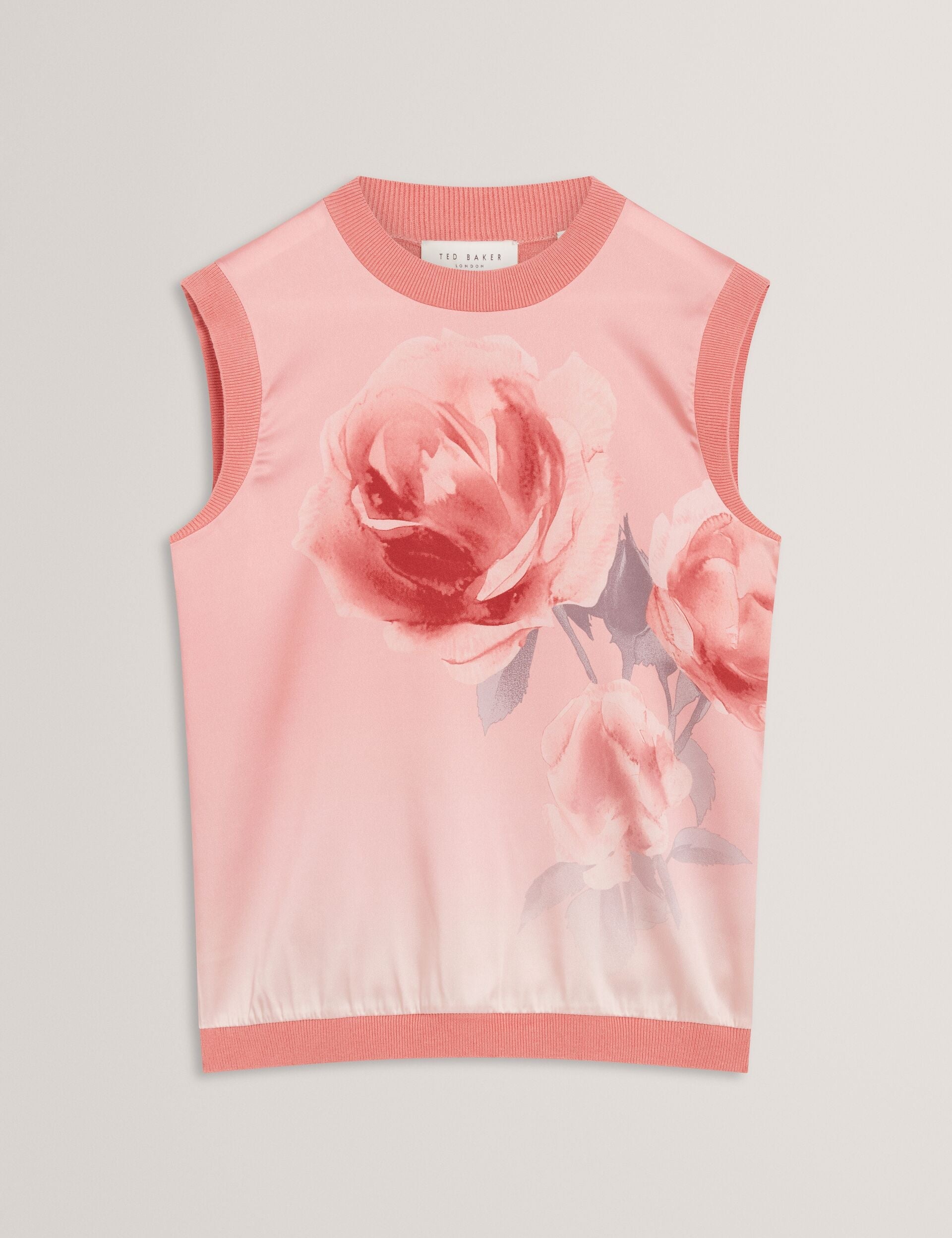 Ted Baker Lysia Rose Print Panel Knitted Tank Top Women's