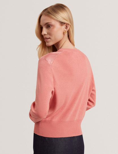 Ted Baker Ilyna Rose Print Woven Front Cardigan Women's
