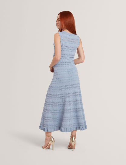 Ted Baker Cahrlie Scallop Trim Knitted Sleeveless Midi Dress Women's