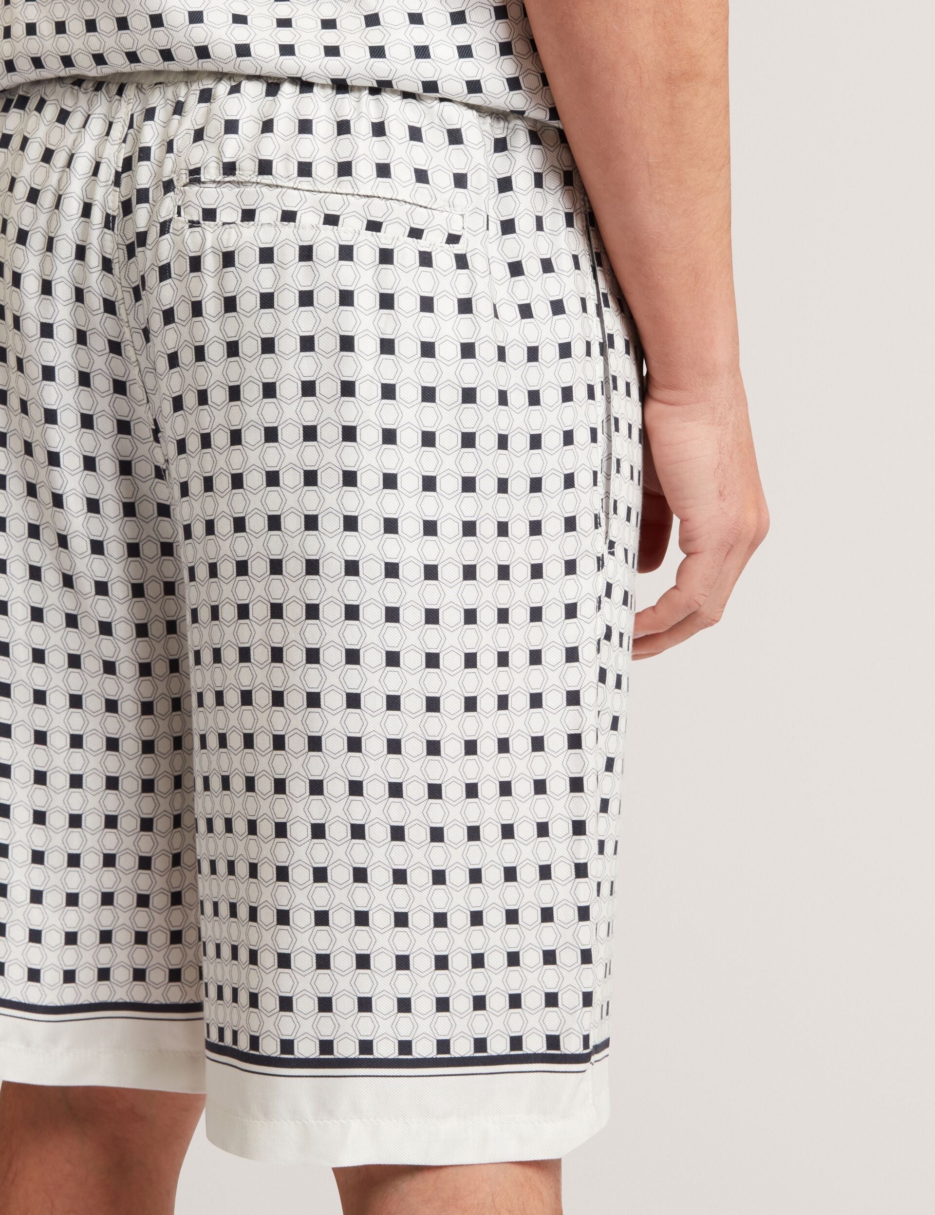 Ted Baker Attlass Geo Tile Print Relaxed Pullon Shorts