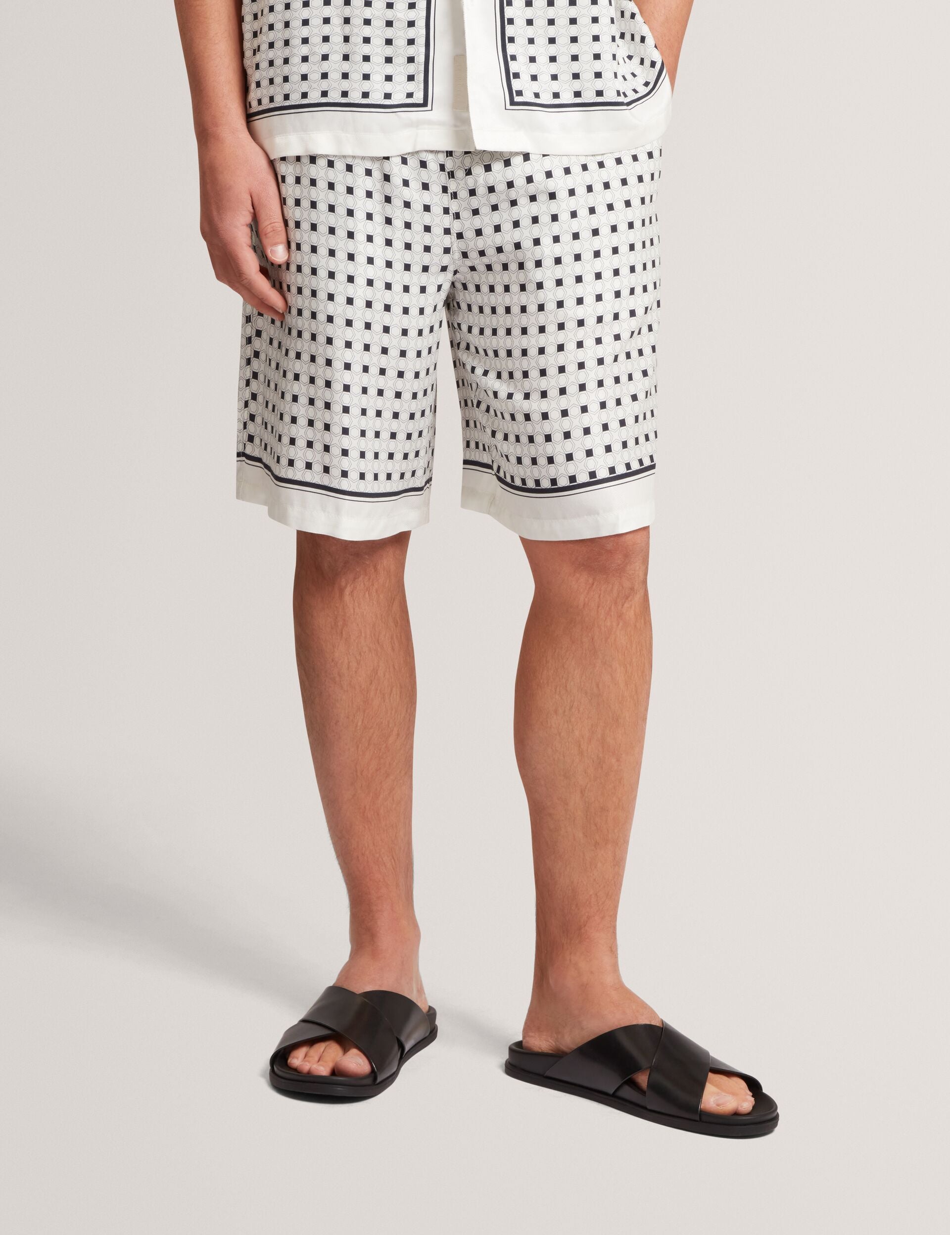 Ted Baker Attlass Geo Tile Print Relaxed Pullon Shorts