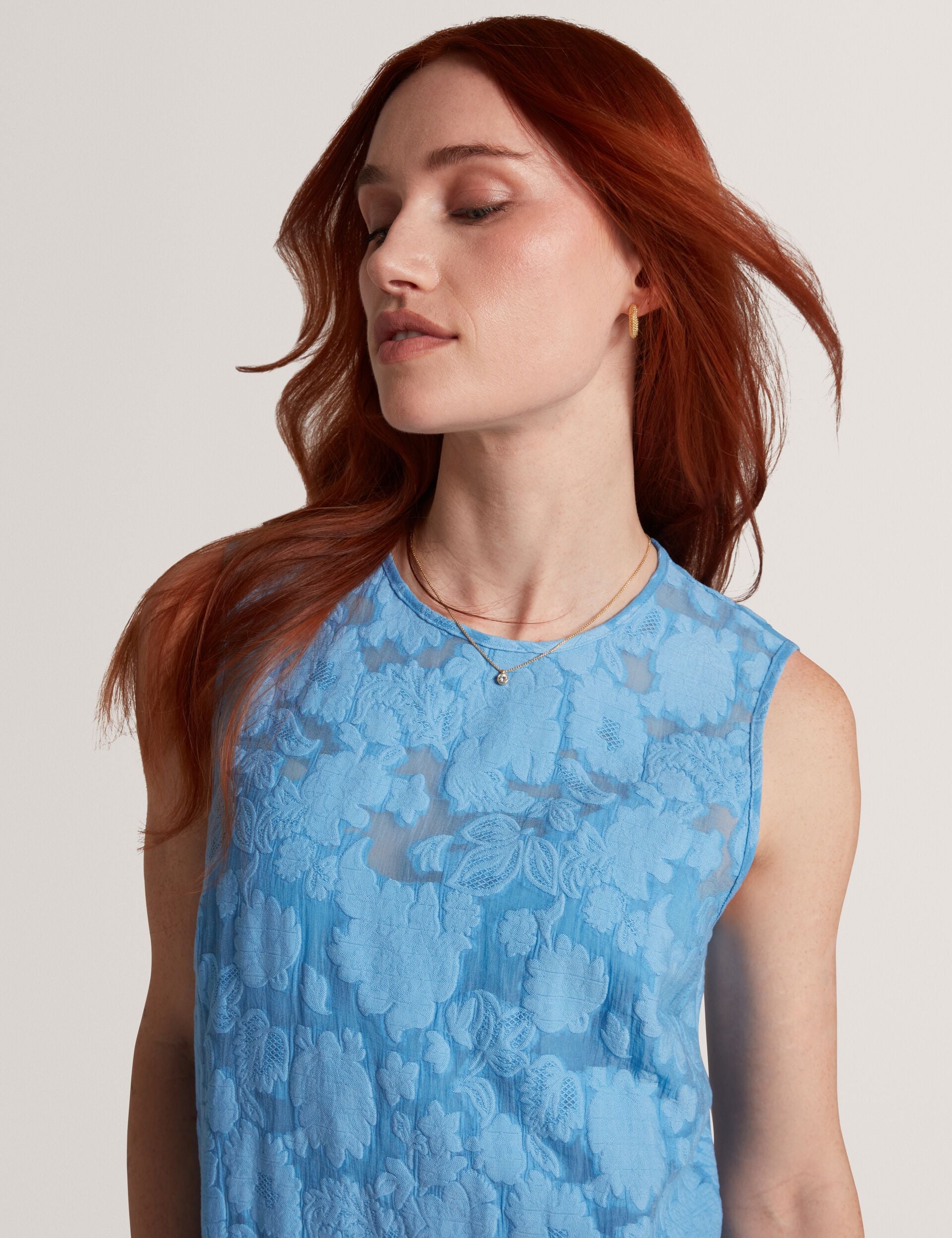 Ted Baker Bayiia Burnout Floral Drop Waist Midi Dress Women's