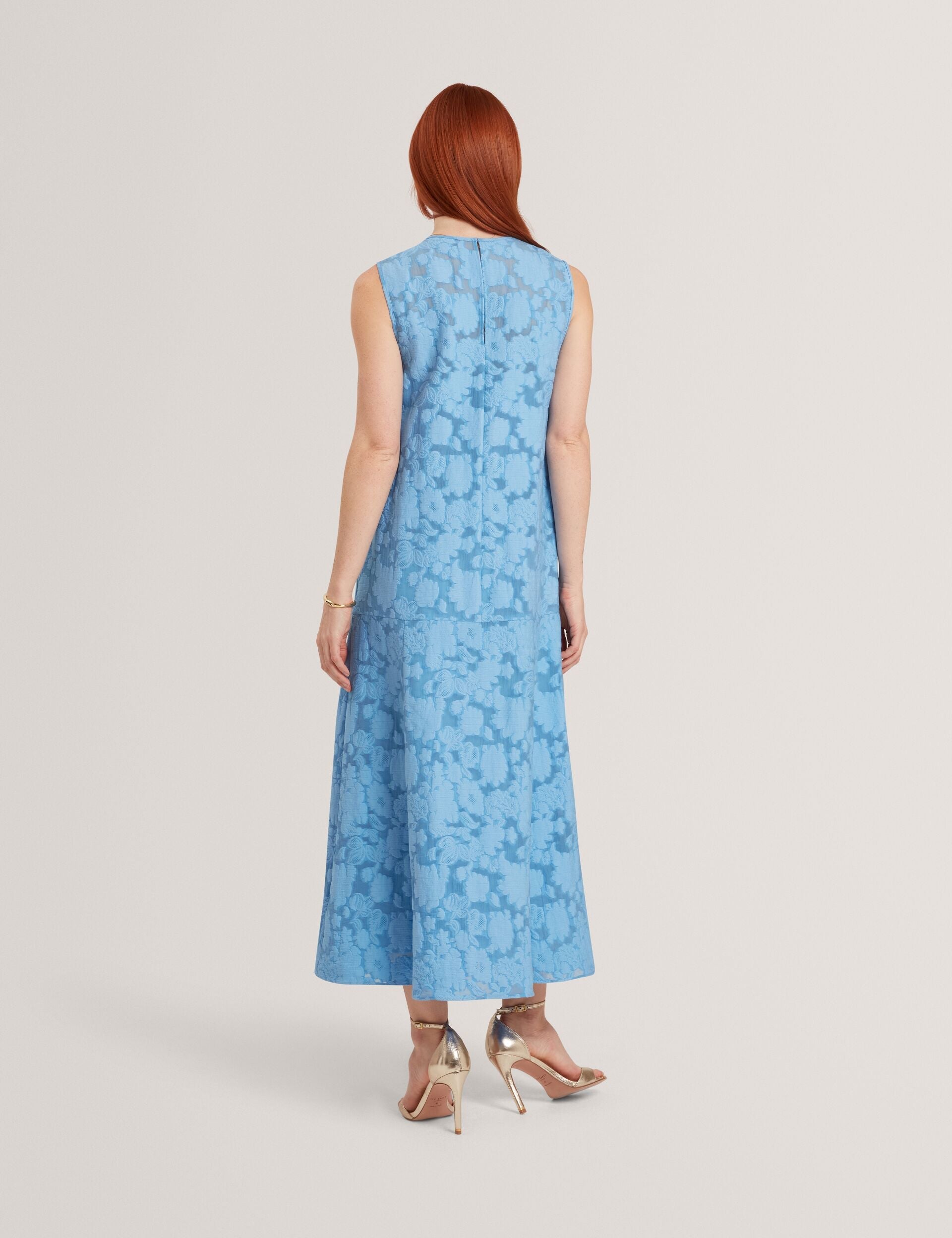 Ted Baker Bayiia Burnout Floral Drop Waist Midi Dress Women's