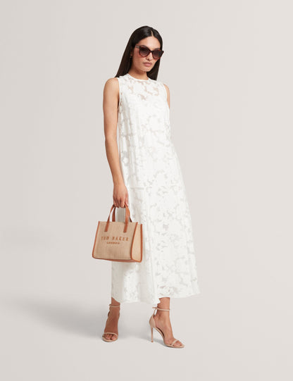 Ted Baker Bayiia Burnout Floral Drop Waist Midi Dress Women's