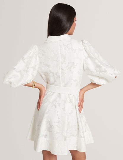 Ted Baker Antya Burnout Floral Puff Sleeve Mini Shirt Dress Women's