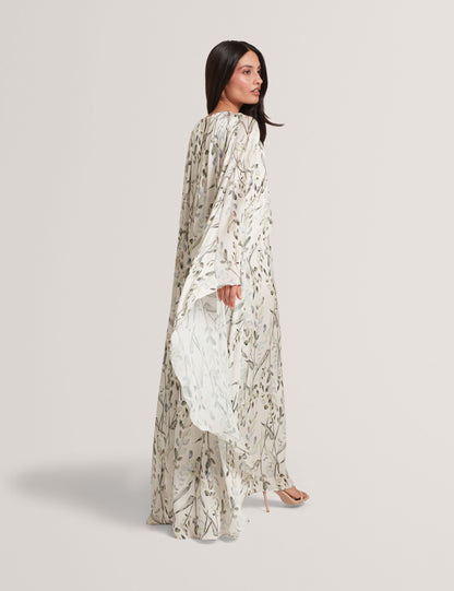 Ted Baker Gildaa Leaf Print Cape Detail Maxi Dress Women's