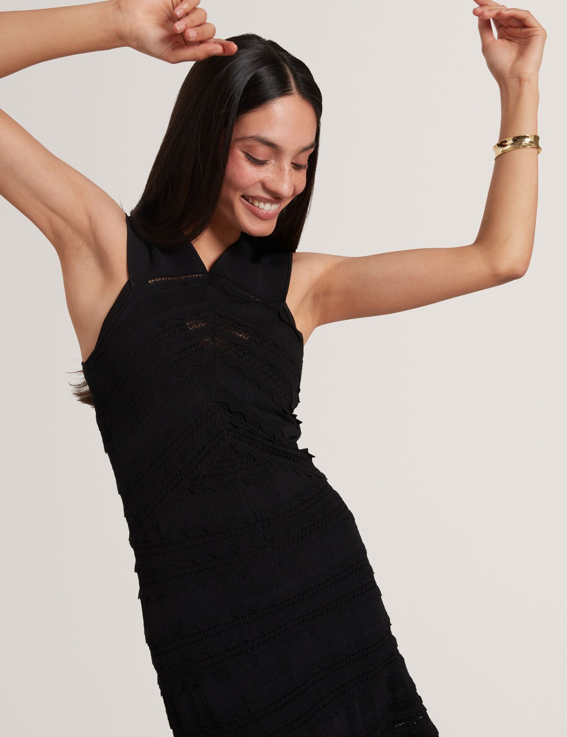 Ted Baker Soleane Scallop Detail Halterneck Knit Midi Dress Women's