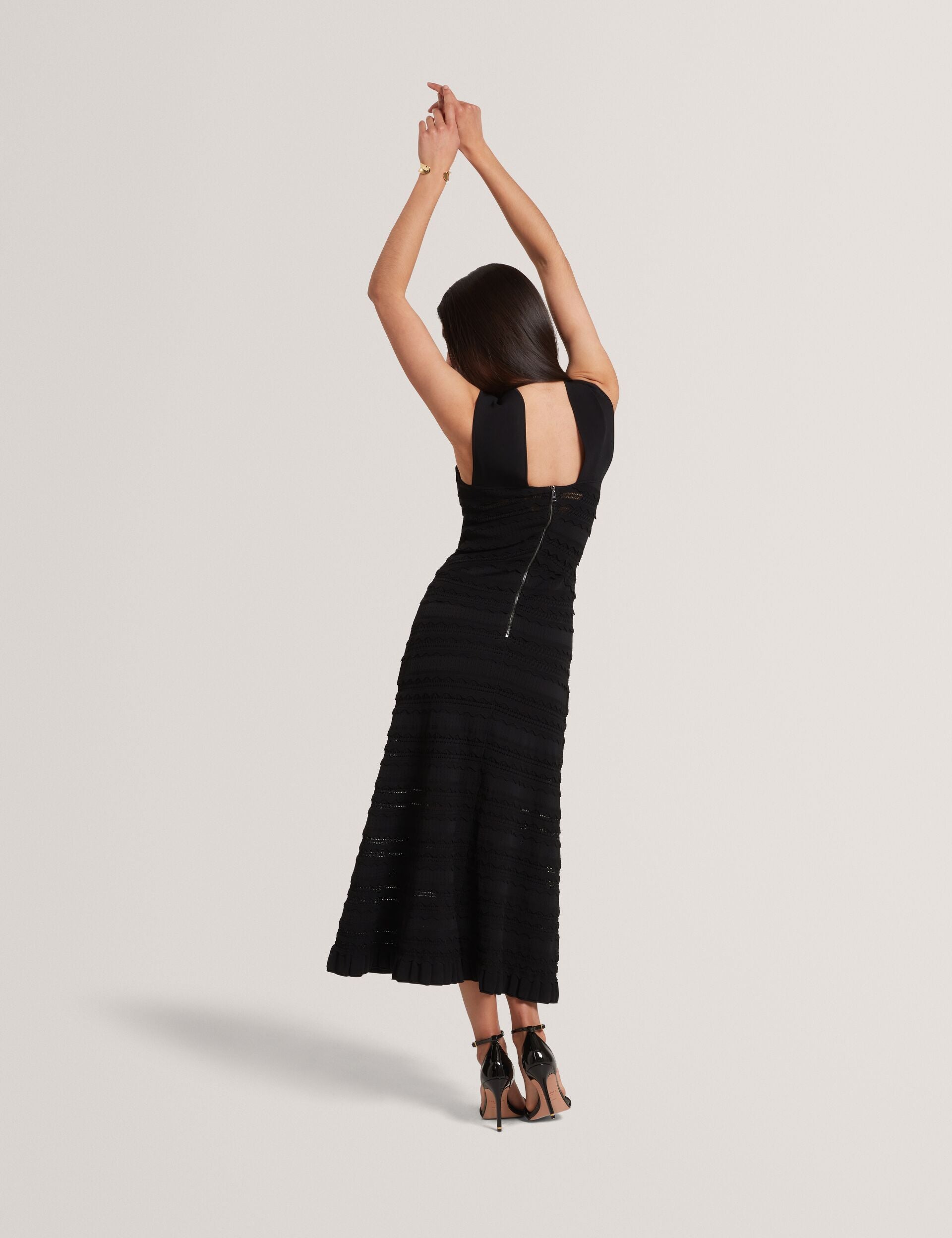 Ted Baker Soleane Scallop Detail Halterneck Knit Midi Dress Women's