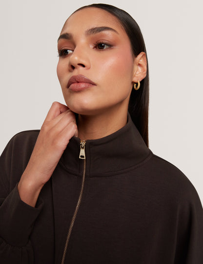 Ted Baker Arorha Zipup Funnel Neck Sweatshirt Women's