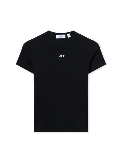 Off-White Off Stamp Ribbed Basic Tshirt Black