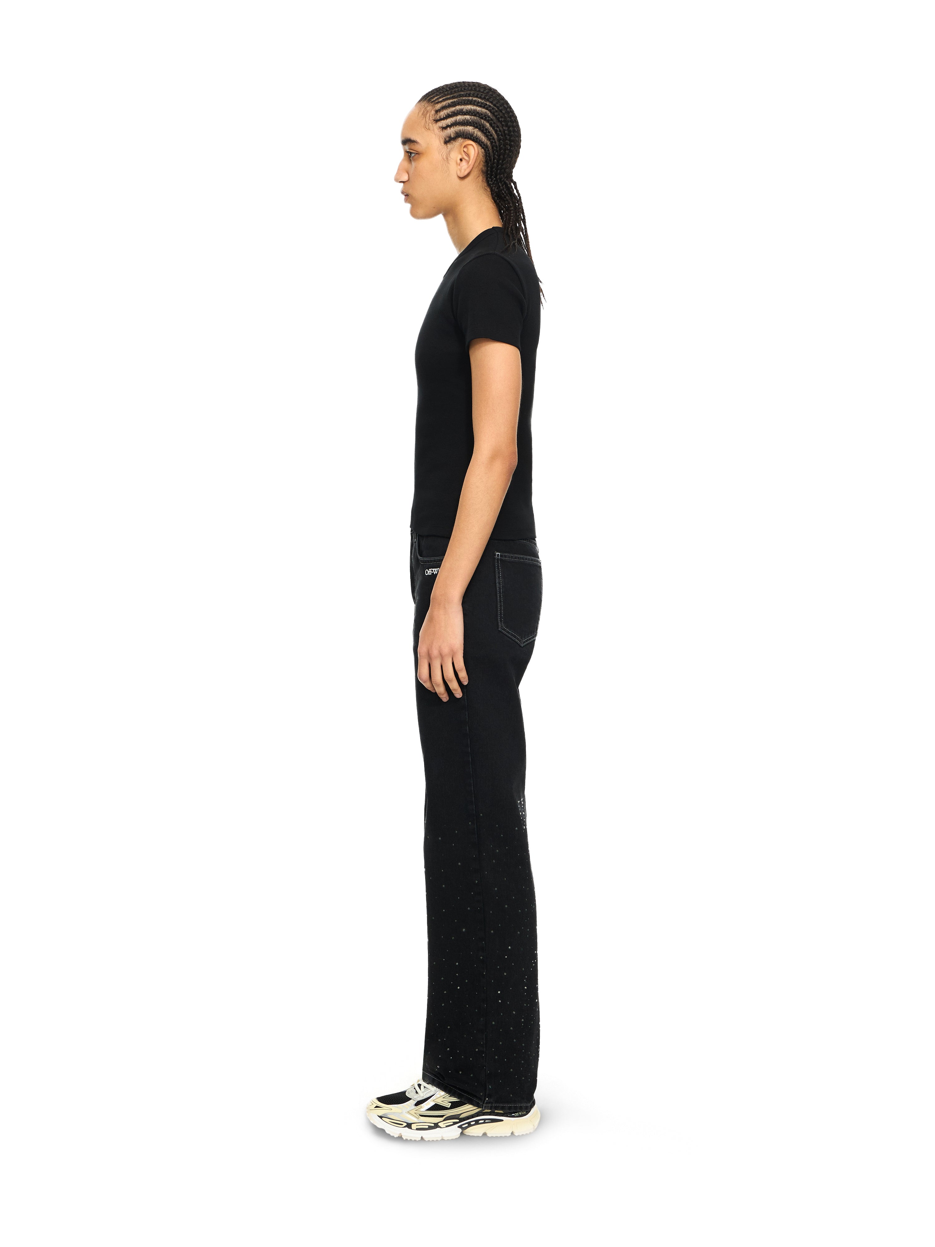 Off-White Off Stamp Ribbed Basic Tshirt Black