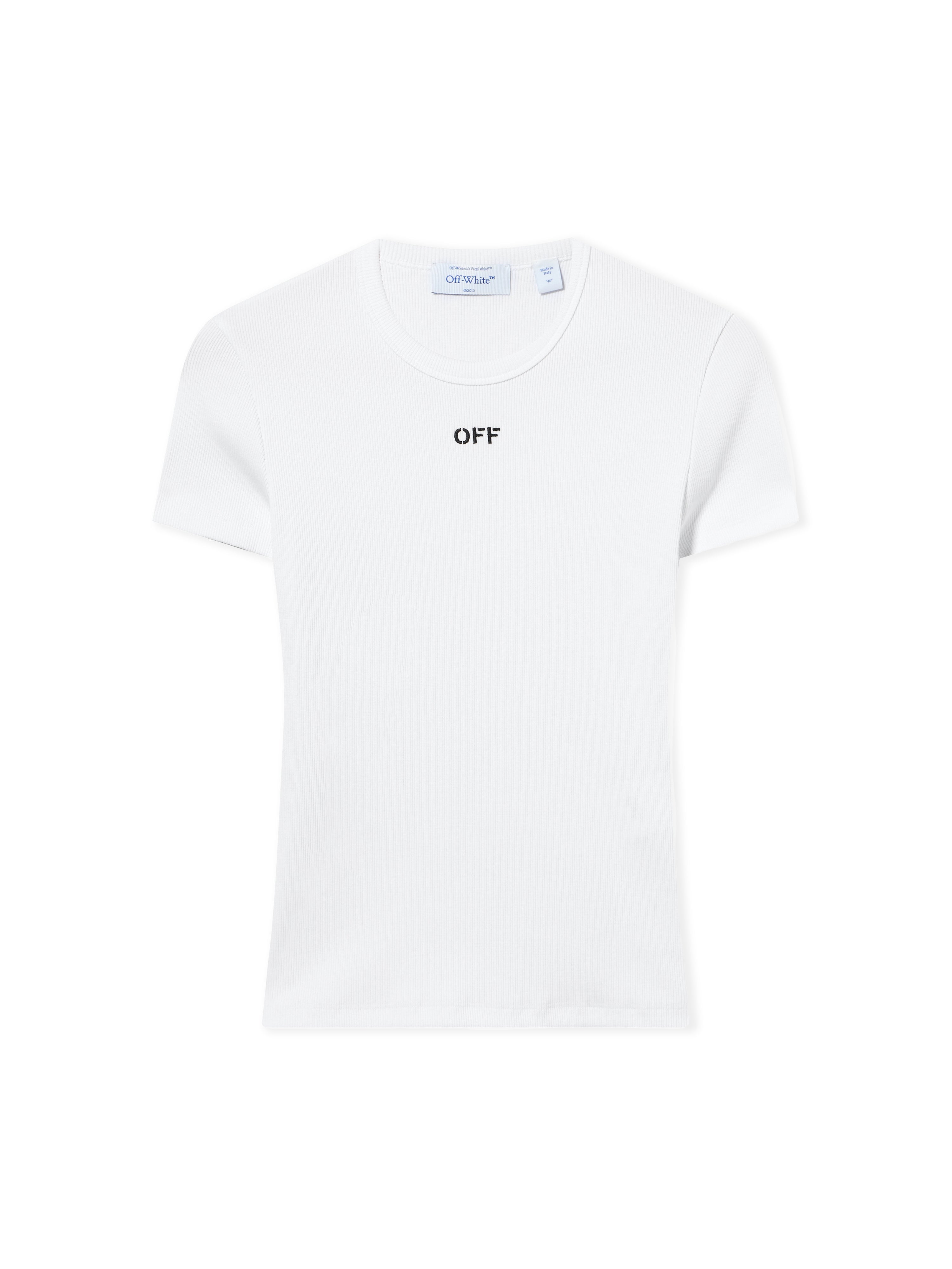 Off-White Off Stamp Ribbed Basic Tshirt Black