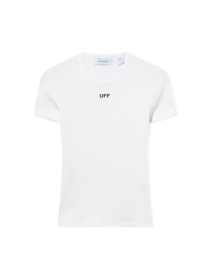 Off-White Off Stamp Ribbed Basic Tshirt Black