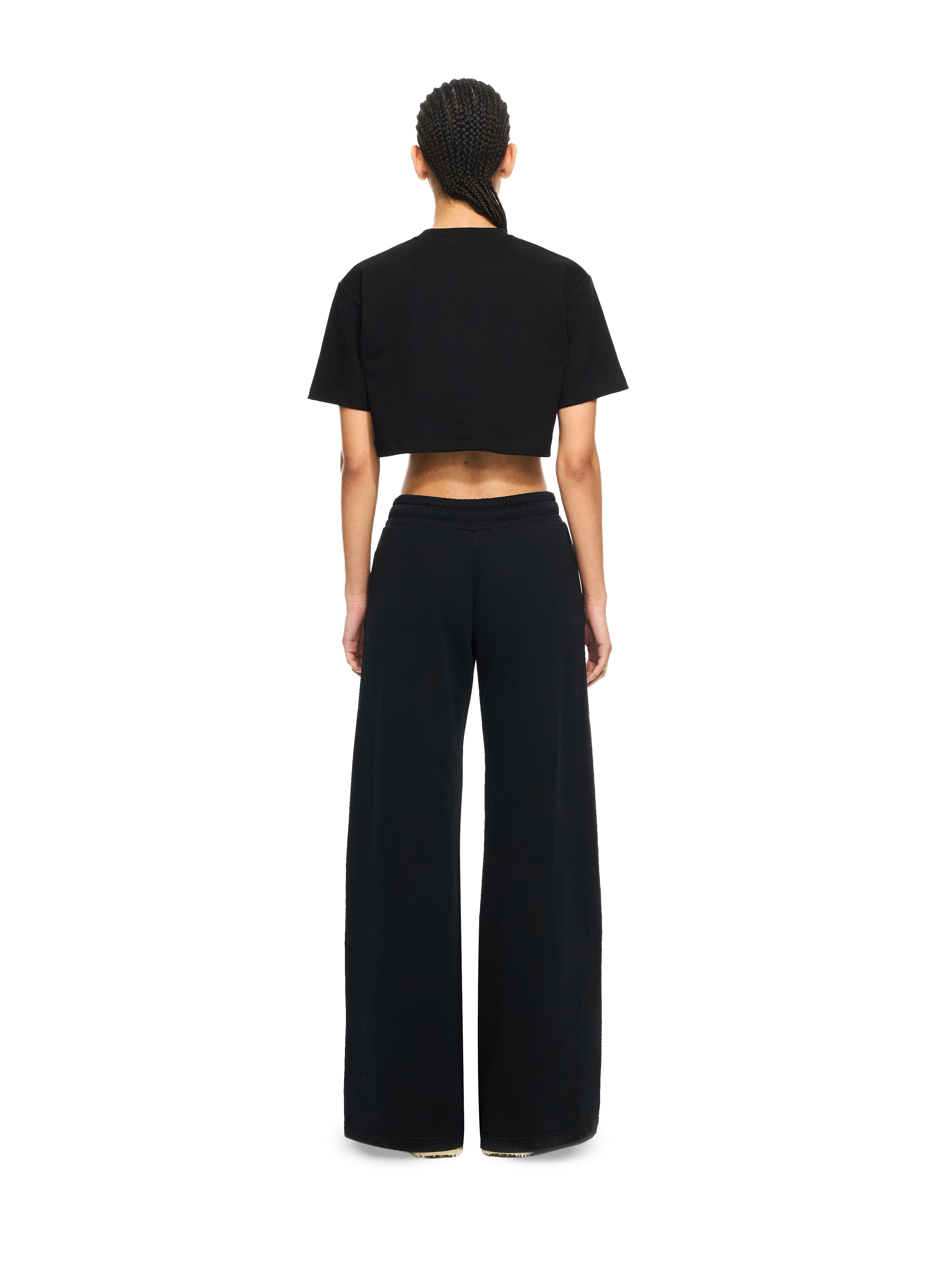 Off-White Off Stamp Ribbed Cropped Tshirt Black