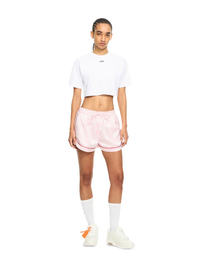 Off-White Off Stamp Ribbed Cropped Tshirt Black