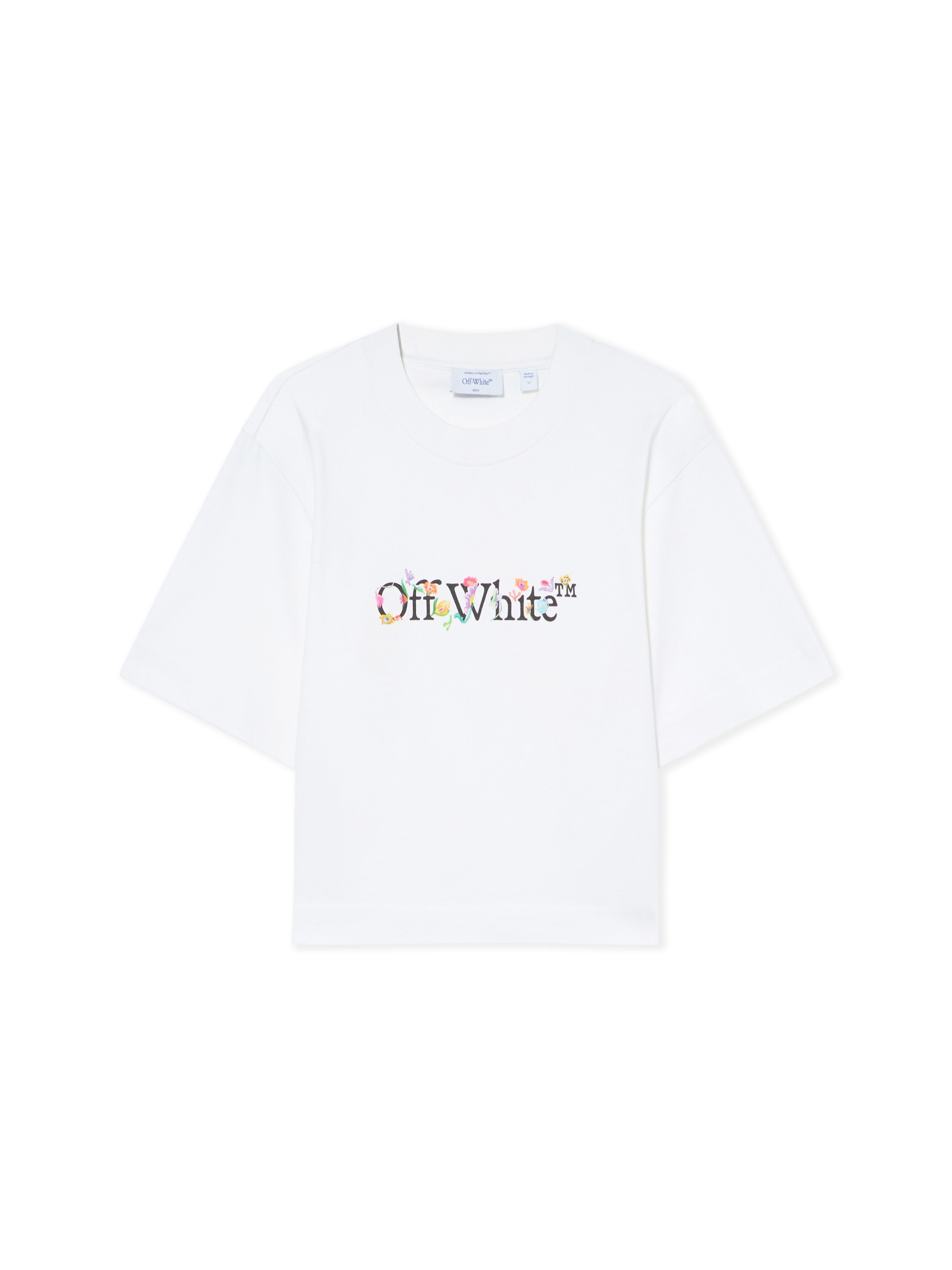 Off-White Bookish Glowing Flower Crop Tshirt
