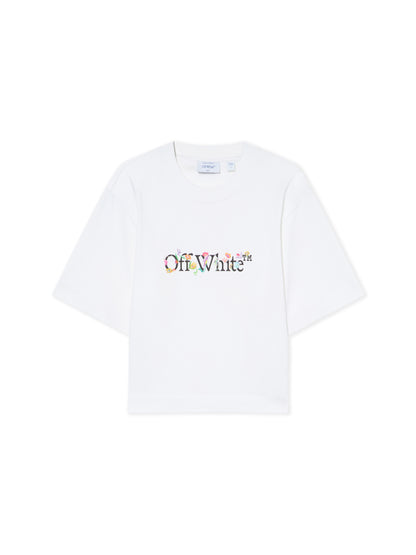 Off-White Bookish Glowing Flower Crop Tshirt