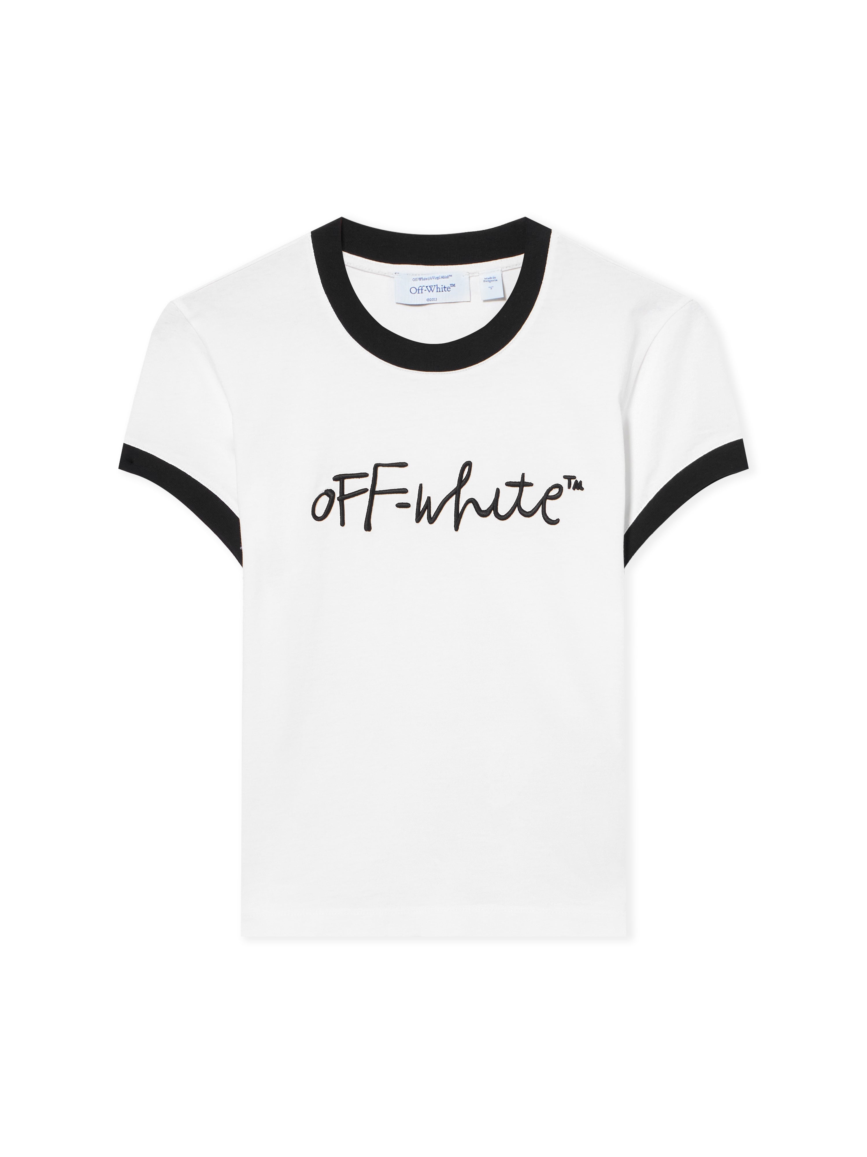 Off-White Embroidered Script Fitted Tshirt