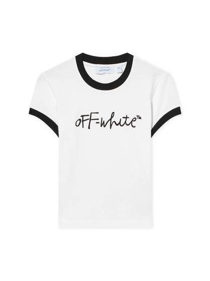 Off-White Embroidered Script Fitted Tshirt