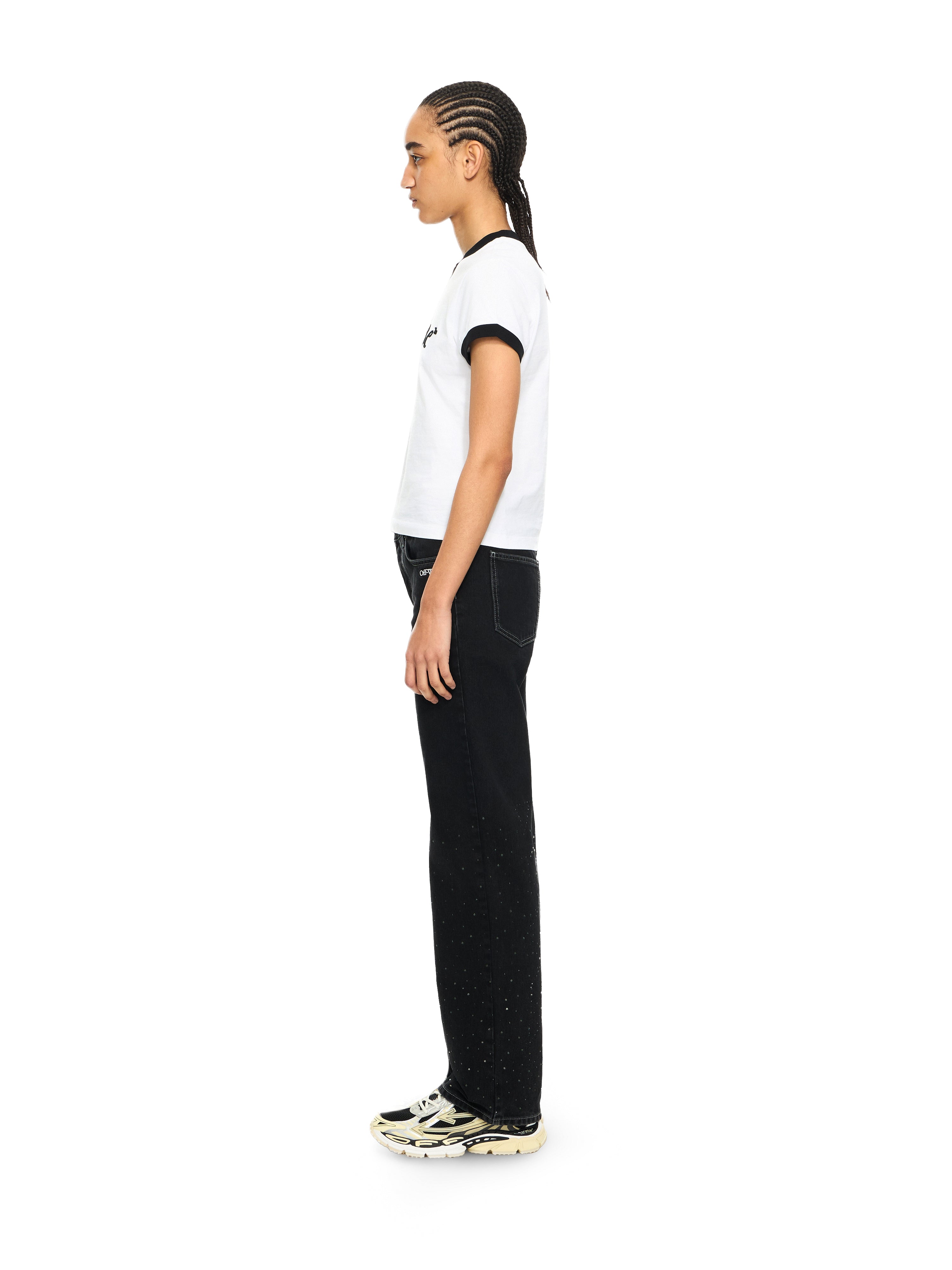 Off-White Embroidered Script Fitted Tshirt
