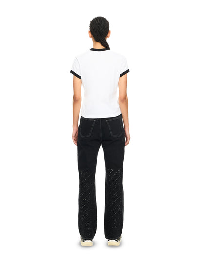 Off-White Embroidered Script Fitted Tshirt