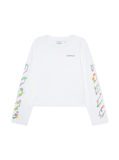 Off-White Diagonal Glowing Flower Longsleeved Tshirt