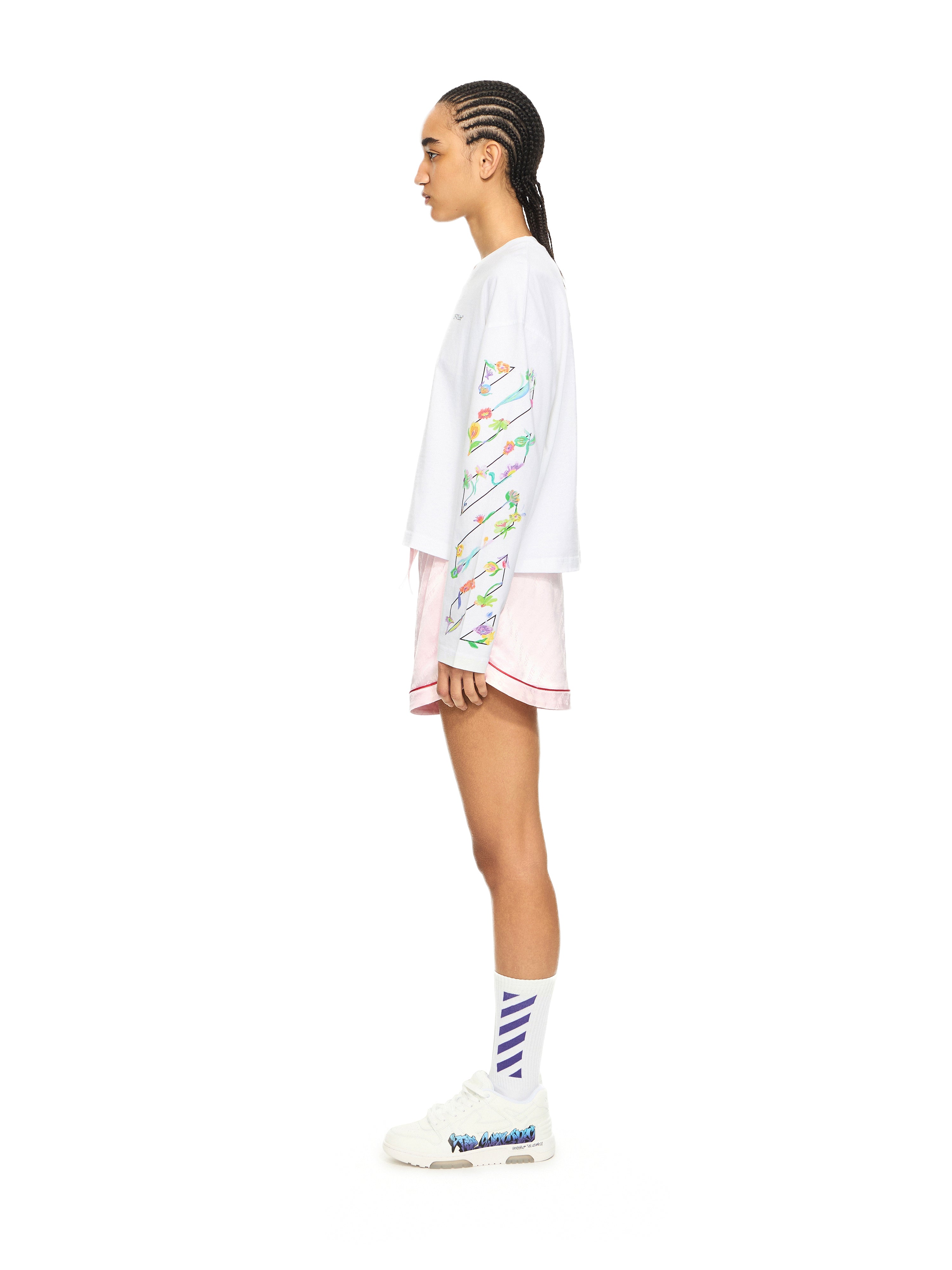 Off-White Diagonal Glowing Flower Longsleeved Tshirt