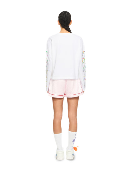 Off-White Diagonal Glowing Flower Longsleeved Tshirt