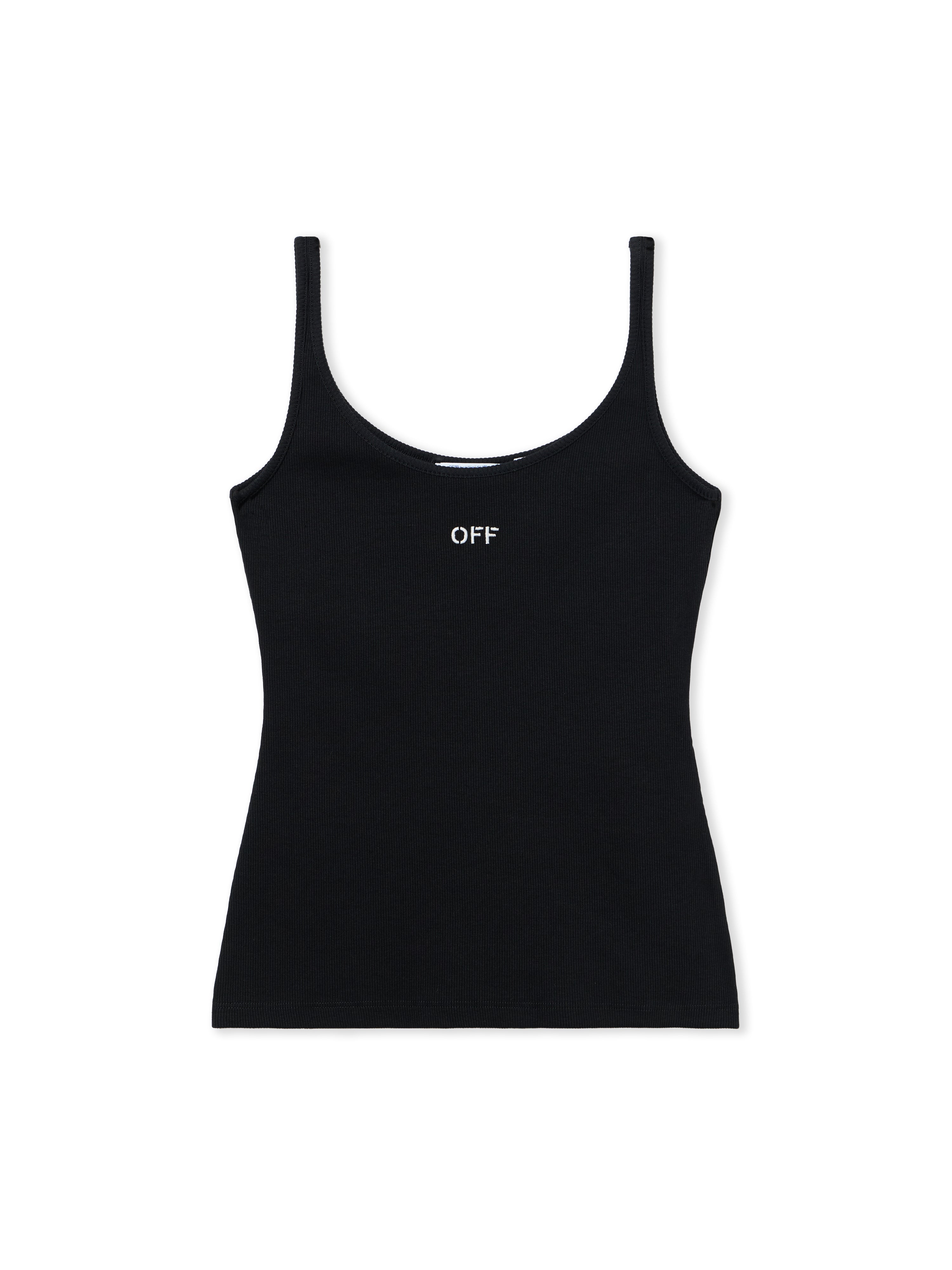 Off-White Off Stamp Ribbed Tank Top Black