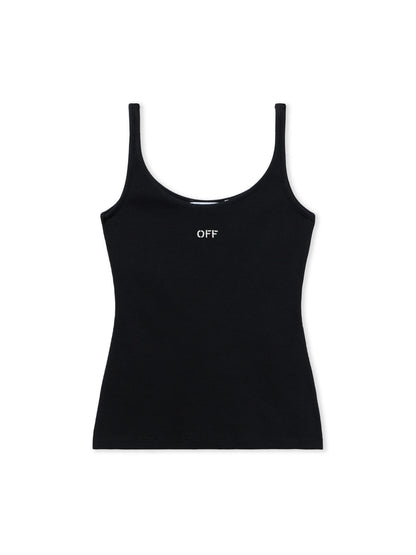 Off-White Off Stamp Ribbed Tank Top Black