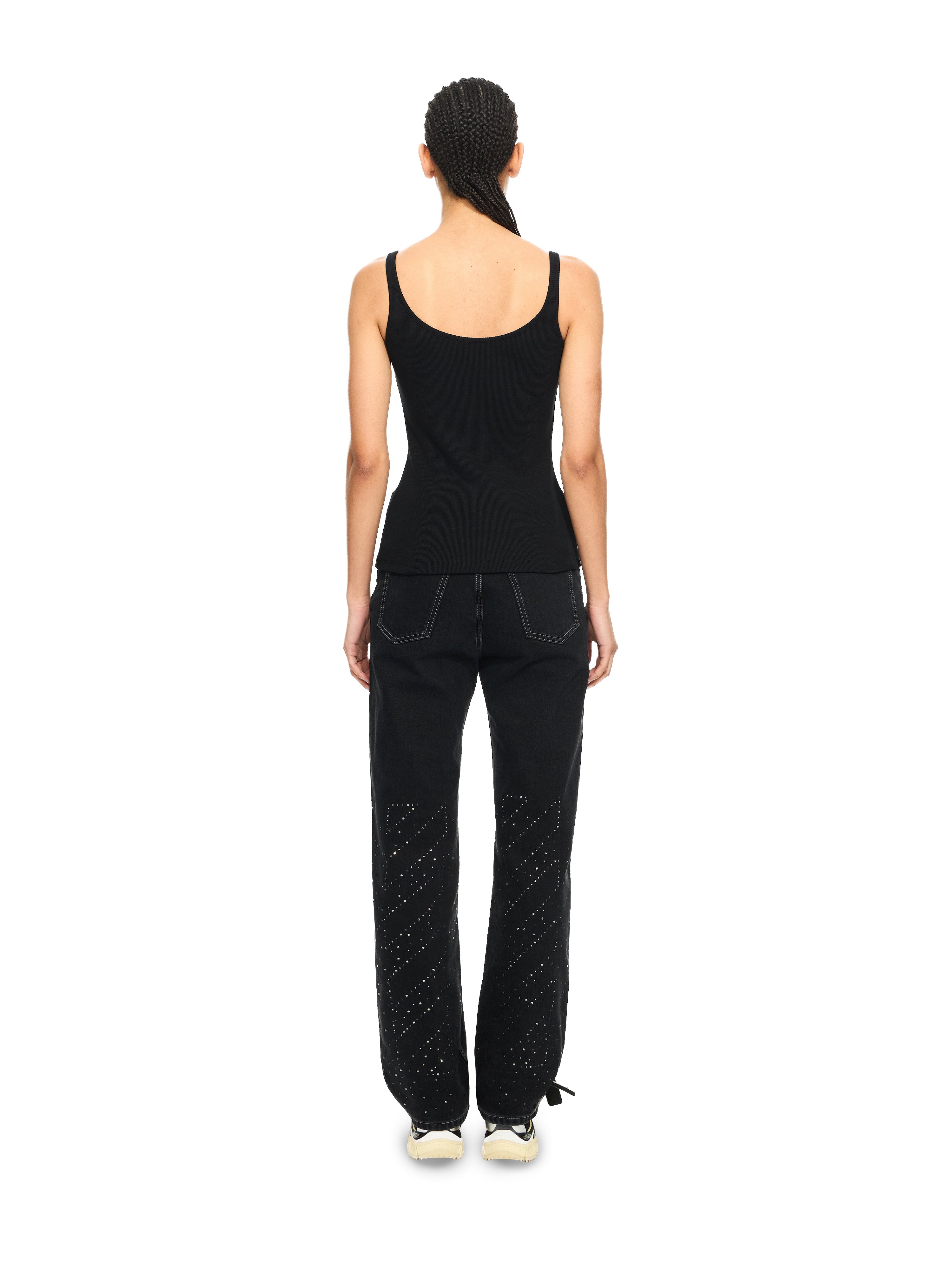 Off-White Off Stamp Ribbed Tank Top Black