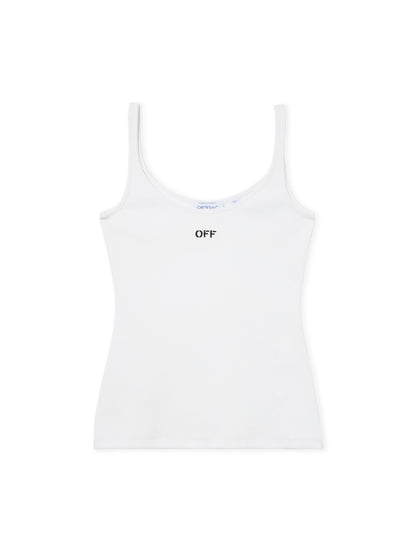 Off-White Off Stamp Ribbed Tank Top Black